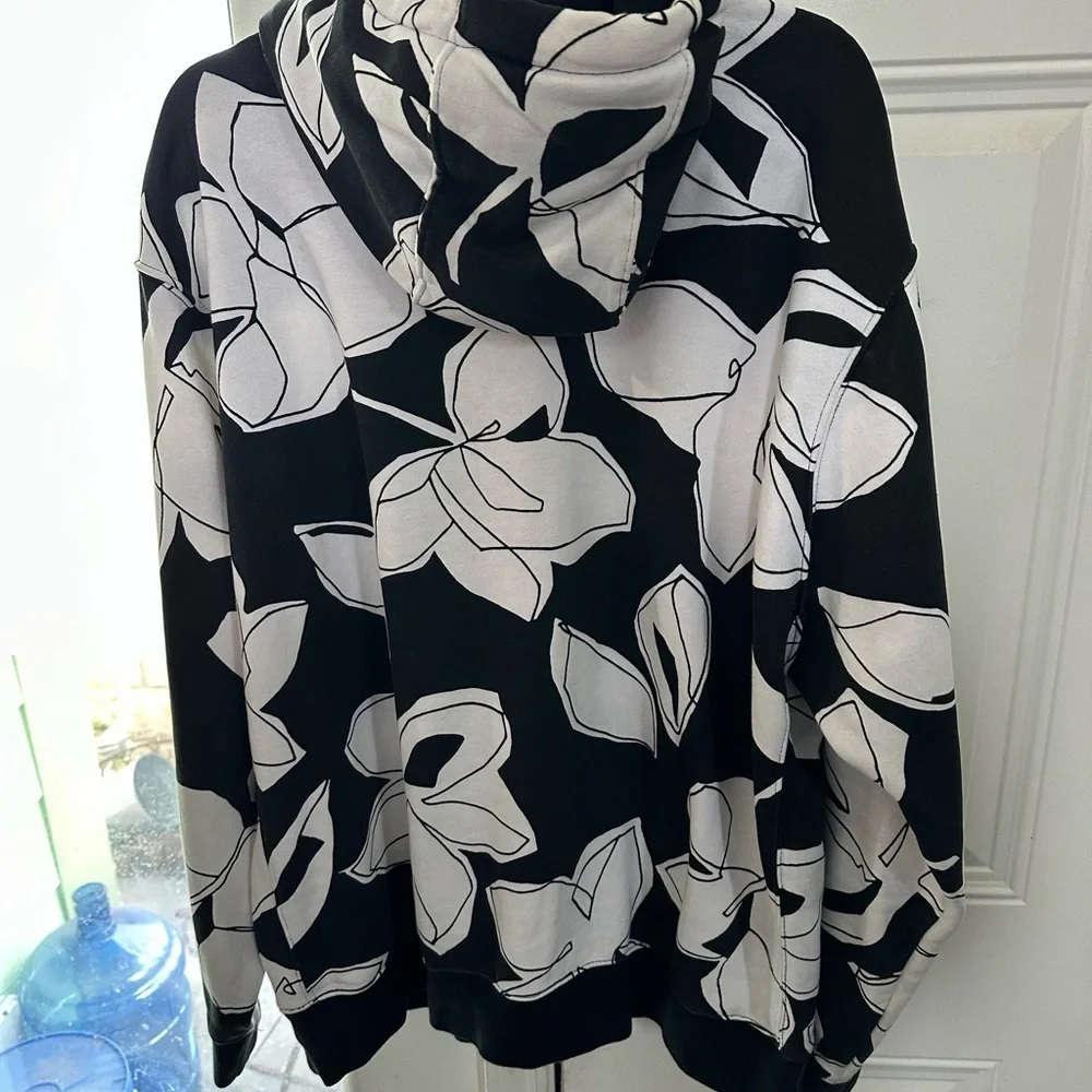 Nike Men's Sportswear Club Floral Drawing Full Zip Hoodie Stitched